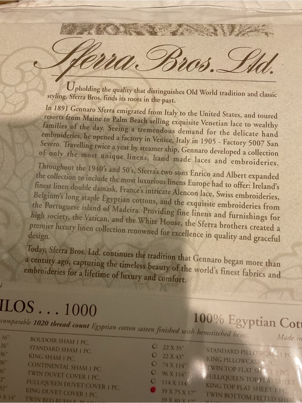 SFERRA Twin Fitted Sheet- 1020 Thread Count - Picture 5 of 5